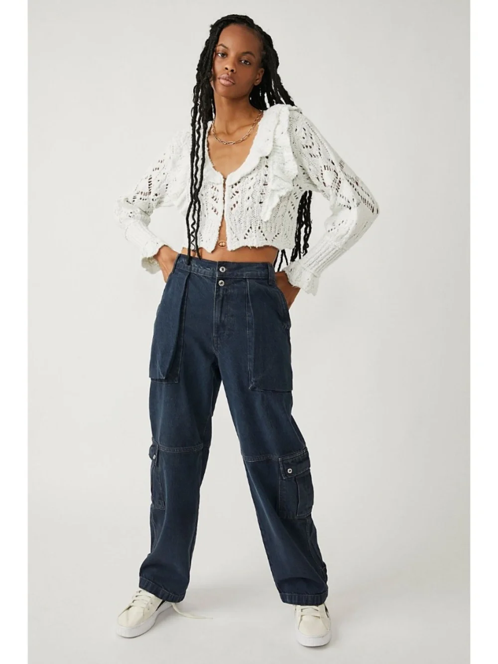 NEW Free People Avery Cardigan Icicle Large